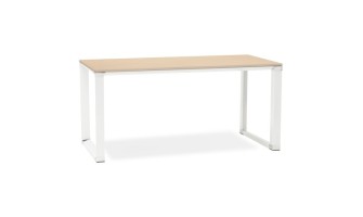 OT00540NAWH 5420072046556 Bureau droit design XLINE en bois finition naturelle et métal blanc - 160x80 cm