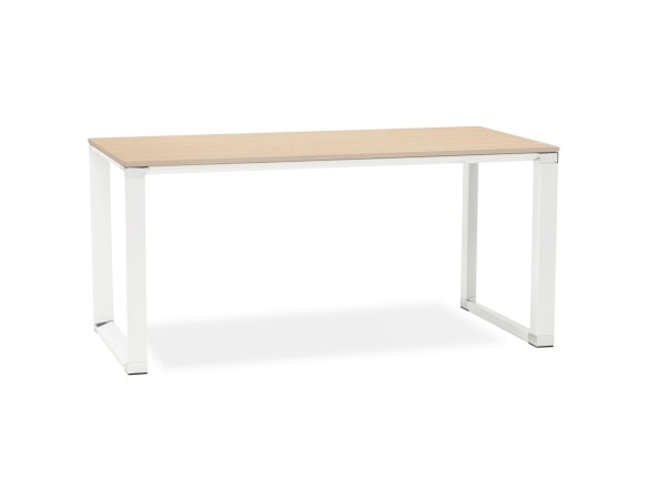 OT00540NAWH 5420072046556 Bureau droit design XLINE en bois finition naturelle et métal blanc - 160x80 cm