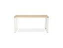 Bureau droit design XLINE en bois finition naturelle et métal blanc - 160x80 cm