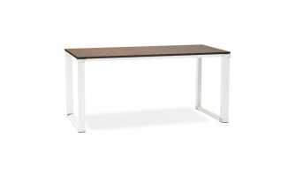 OT00550WAWH 5420072046570 Bureau droit design XLINE en bois finition Noyer et métal blanc - 160x80 cm
