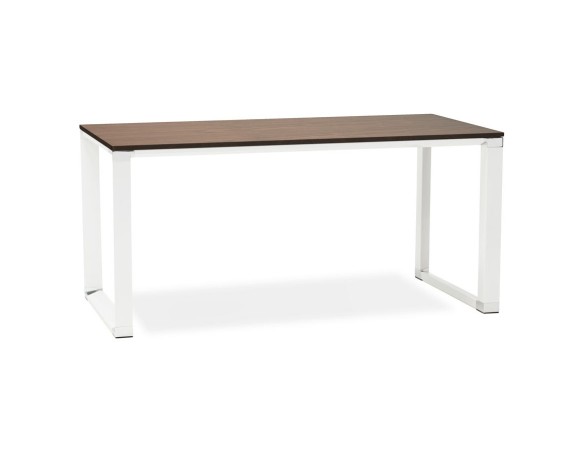 OT00550WAWH 5420072046570 Bureau droit design XLINE en bois finition Noyer et métal blanc - 160x80 cm