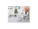 Bureau droit design XLINE en bois finition Noyer et métal blanc - 160x80 cm