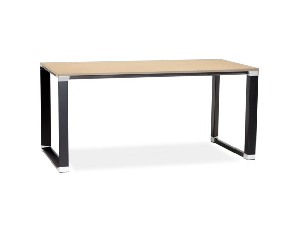 OT00560NABL 5420072046594 Bureau droit design XLINE en bois finition naturelle et métal noir - 160x80 cm