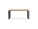 Bureau droit design XLINE en bois finition naturelle et métal noir - 160x80 cm