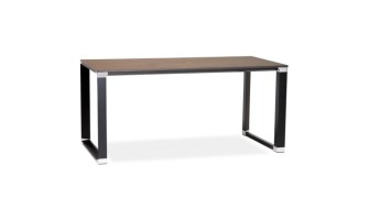 OT00570WABL 5420072046617 Bureau droit design XLINE en bois finition Noyer et métal noir - 160x80 cm