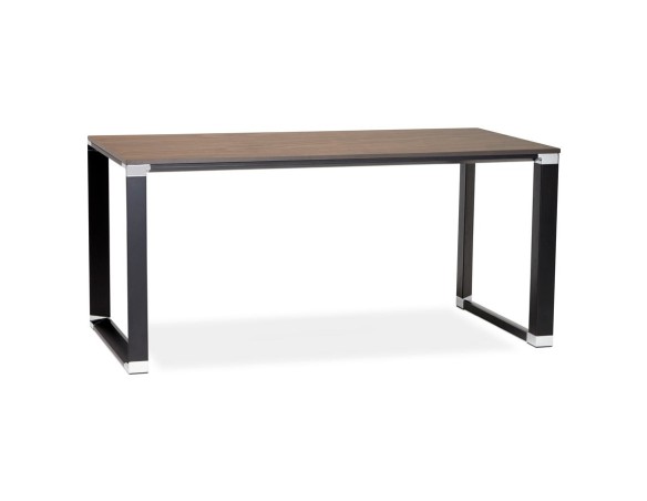 OT00570WABL 5420072046617 Bureau droit design XLINE en bois finition Noyer et métal noir - 160x80 cm