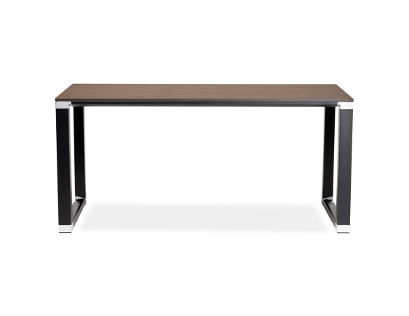 Bureau droit design XLINE en bois finition Noyer et métal noir - 160x80 cm