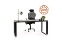 Bureau droit design XLINE en bois finition Noyer et métal noir - 160x80 cm