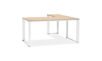 OT00580NAWH 5420072046631 Bureau dangle design XLINE en bois finition naturelle et métal blanc (angle au choix) - 160 cm