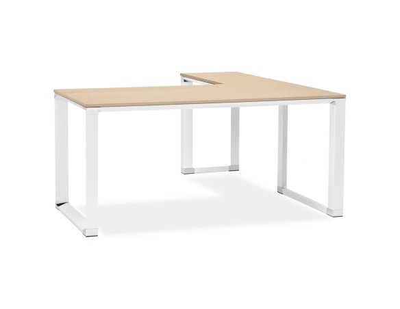 OT00580NAWH 5420072046631 Bureau dangle design XLINE en bois finition naturelle et métal blanc (angle au choix) - 160 cm