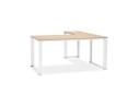 OT00580NAWH 5420072046631 Bureau dangle design XLINE en bois finition naturelle et métal blanc (angle au choix) - 160 cm