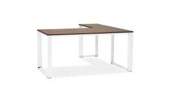 OT00590WAWH 5420072046655 Bureau dangle design XLINE en bois finition Noyer et métal blanc (angle au choix) - 160 cm