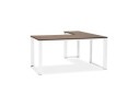 OT00590WAWH 5420072046655 Bureau dangle design XLINE en bois finition Noyer et métal blanc (angle au choix) - 160 cm