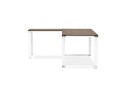Bureau d'angle design XLINE en bois finition Noyer et métal blanc (angle au choix) - 160 cm