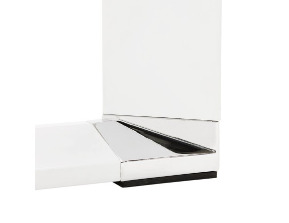 Bureau d'angle design XLINE en bois finition Noyer et métal blanc (angle au choix) - 160 cm
