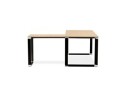 Bureau d'angle design XLINE en bois finition naturelle et métal noir (angle au choix) - 160 cm