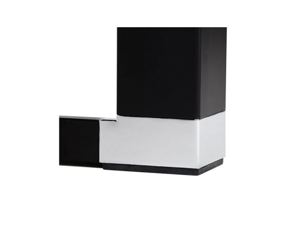 Bureau d'angle design XLINE en bois finition naturelle et métal noir (angle au choix) - 160 cm