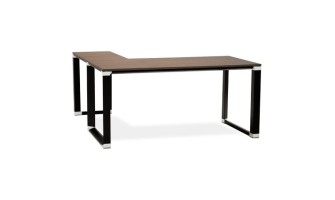 OT00610WABL 5420072046693 Bureau dangle design XLINE en bois finition Noyer et métal noir (angle au choix) - 160 cm