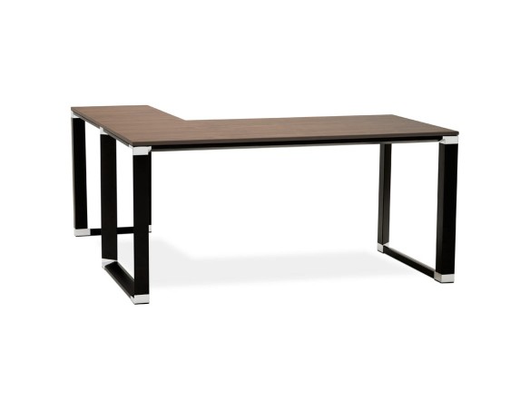 OT00610WABL 5420072046693 Bureau dangle design XLINE en bois finition Noyer et métal noir (angle au choix) - 160 cm