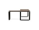 Bureau d'angle design XLINE en bois finition Noyer et métal noir (angle au choix) - 160 cm