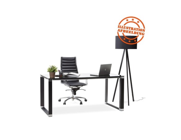 Bureau d'angle design XLINE en bois finition Noyer et métal noir (angle au choix) - 160 cm