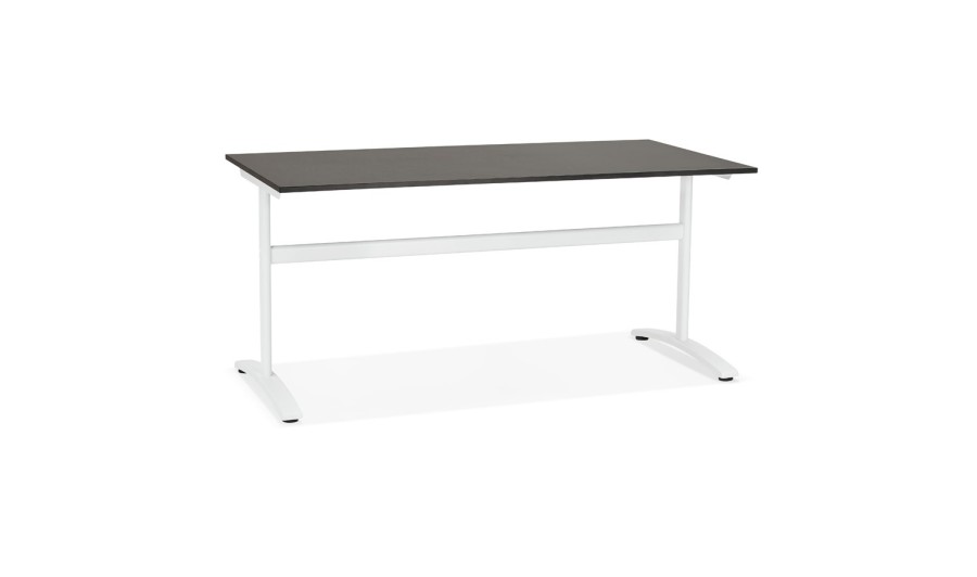 OT00790BLWH 5420072068565 Grand bureau droit CRYPTO noir - 160x80 cm