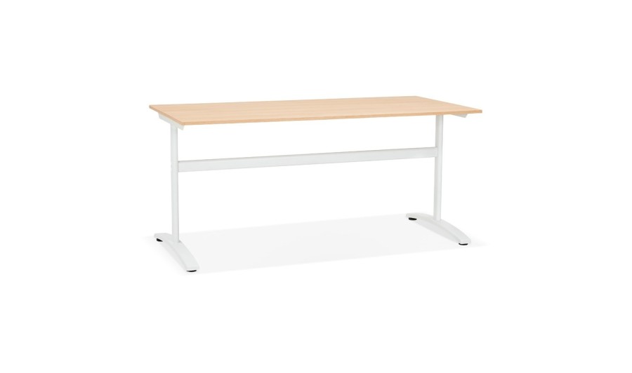 OT00800NAWH 5420072068589 Grand bureau droit CRYPTO en bois finition naturelle - 160x80 cm