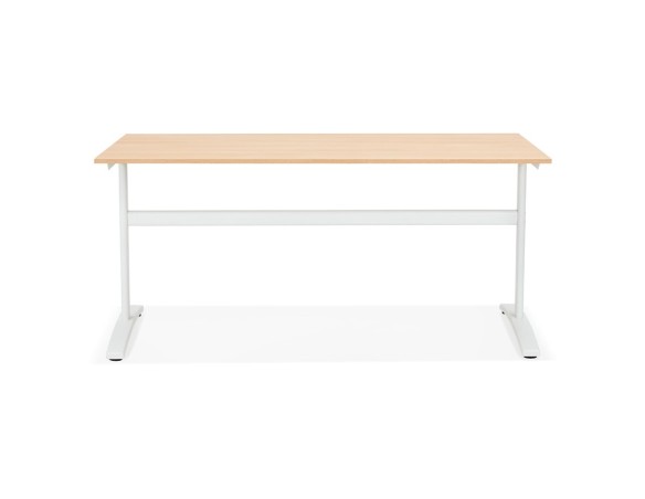 Grand bureau droit CRYPTO en bois finition naturelle - 160x80 cm