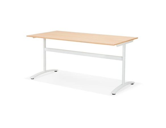 Grand bureau droit CRYPTO en bois finition naturelle - 160x80 cm