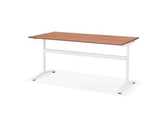 Grand bureau droit CRYPTO en bois finition Noyer - 160x80 cm