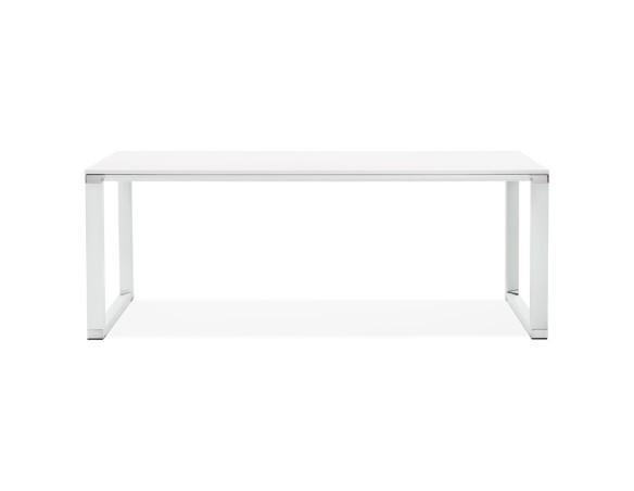 Grand bureau de direction droit XLINE en bois blanc - 200x100 cm
