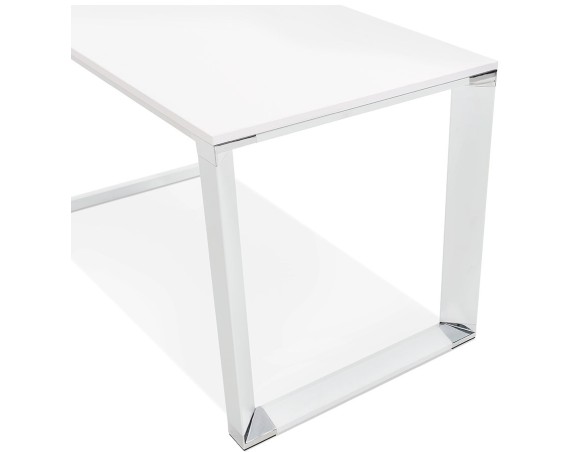 Grand bureau de direction droit XLINE en bois blanc - 200x100 cm