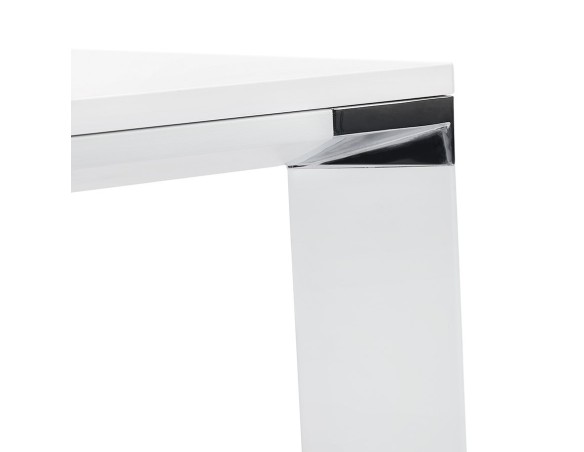 Grand bureau de direction droit XLINE en bois blanc - 200x100 cm