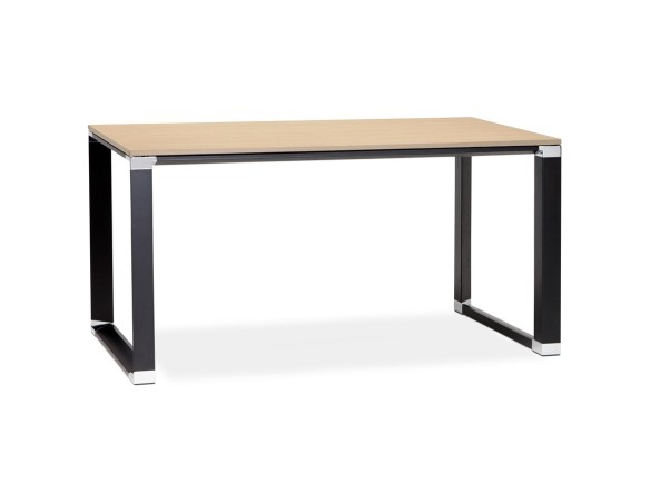 OT01050NABL 5420072077161 Petit bureau droit design XLINE en bois finition naturelle et métal noir - 140x70 cm