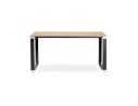 Petit bureau droit design XLINE en bois finition naturelle et métal noir - 140x70 cm