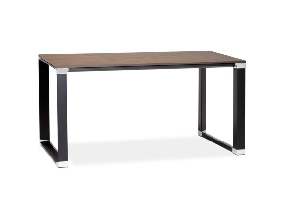 OT01060WABL 5420072077185 Petit bureau droit design XLINE en bois finition Noyer et métal noir - 140x70 cm