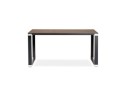 Petit bureau droit design XLINE en bois finition Noyer et métal noir - 140x70 cm