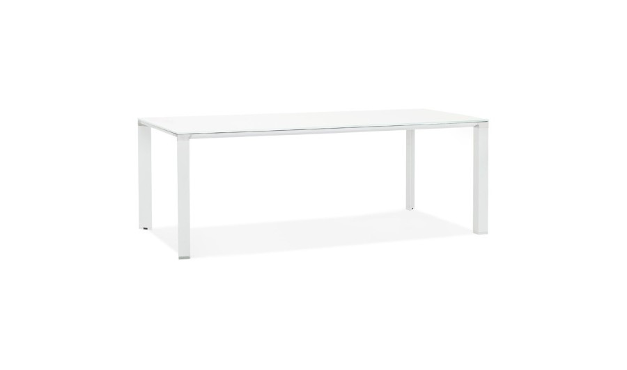 OT01250WHWH 5420072095882 Table de réunion / à manger design XLINE en verre blanc - 200x100 cm