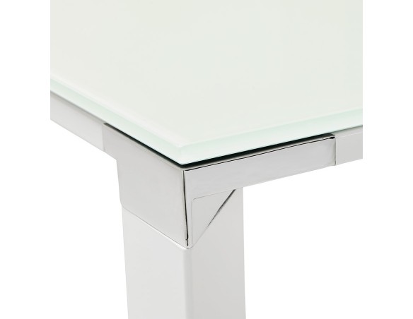 Table de réunion / à manger design XLINE en verre blanc - 200x100 cm