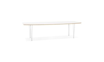 DT02170WHWH 5404028302804 Table de salle à manger extensible TADAM blanche avec pieds en métal blanc - 170(270)x100 cm