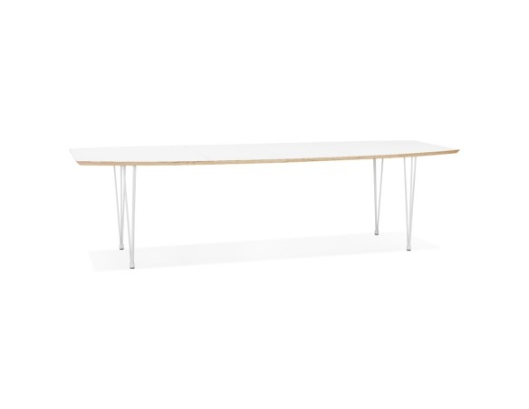DT02170WHWH 5404028302804 Table de salle à manger extensible TADAM blanche avec pieds en métal blanc - 170(270)x100 cm