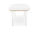 Table de salle à manger extensible TADAM blanche avec pieds en métal blanc - 170(270)x100 cm
