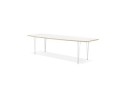 Table de salle à manger extensible TADAM blanche avec pieds en métal blanc - 170(270)x100 cm