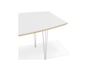 Table de salle à manger extensible TADAM blanche avec pieds en métal blanc - 170(270)x100 cm