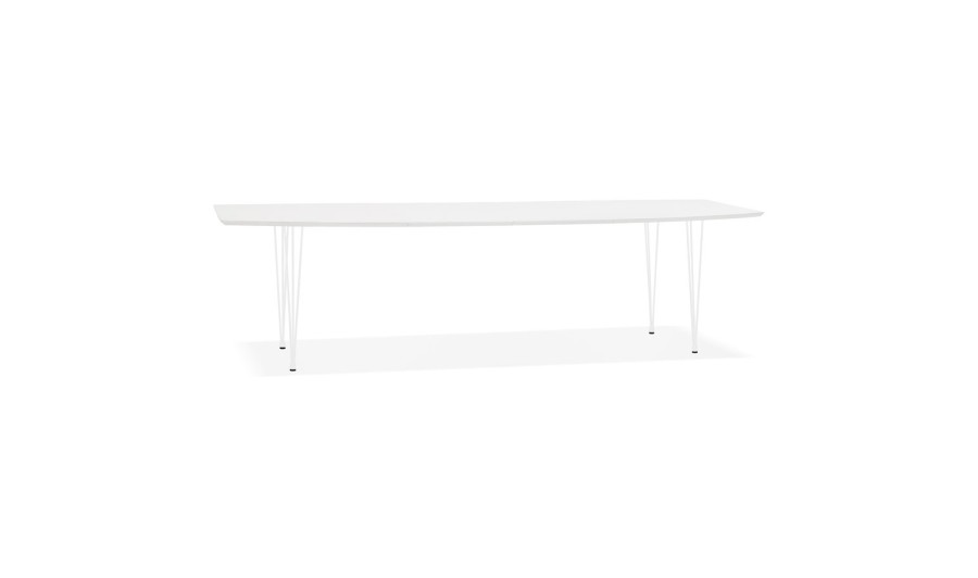 DT02180WHWH 5404028302828 Table à dîner design extensible HUSKI blanche avec pieds en métal blanc - 170(270)x100 cm DT02180WHWH 5404028302828 Table à dîner design extensible HUSKI blanche avec pieds en métal blanc - 170(270)x100 cm