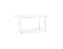 Table à dîner / de réunion ronde extensible CHAMONIX blanche - 120(220)x120 cm