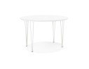 Table à dîner / de réunion ronde extensible CHAMONIX blanche - 120(220)x120 cm