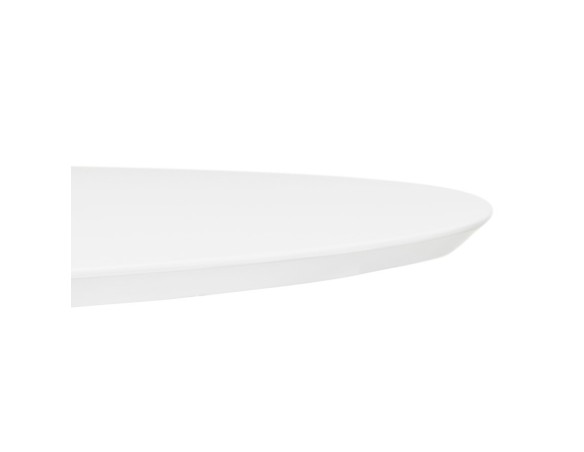 Table à dîner / de réunion ronde extensible CHAMONIX blanche - 120(220)x120 cm