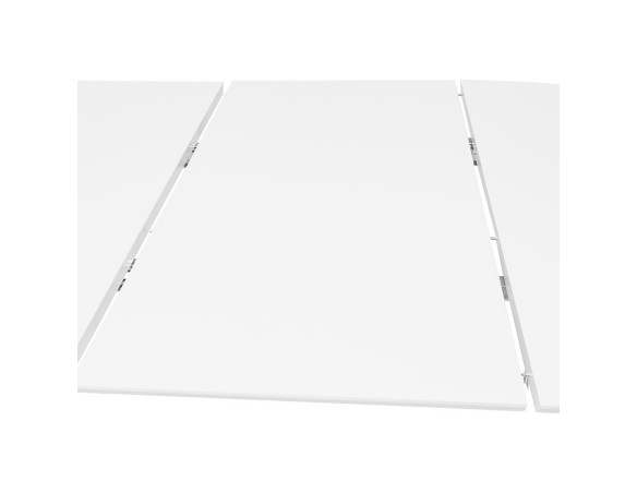 Table à dîner / de réunion ronde extensible CHAMONIX blanche - 120(220)x120 cm