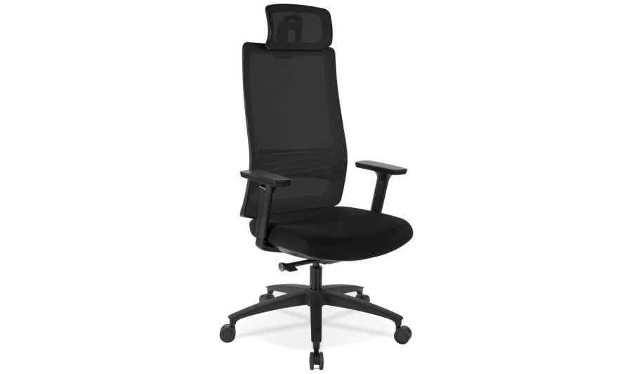 TB00370BL 5404028314920 Fauteuil de bureau ergonomique OXFORD en tissu noir